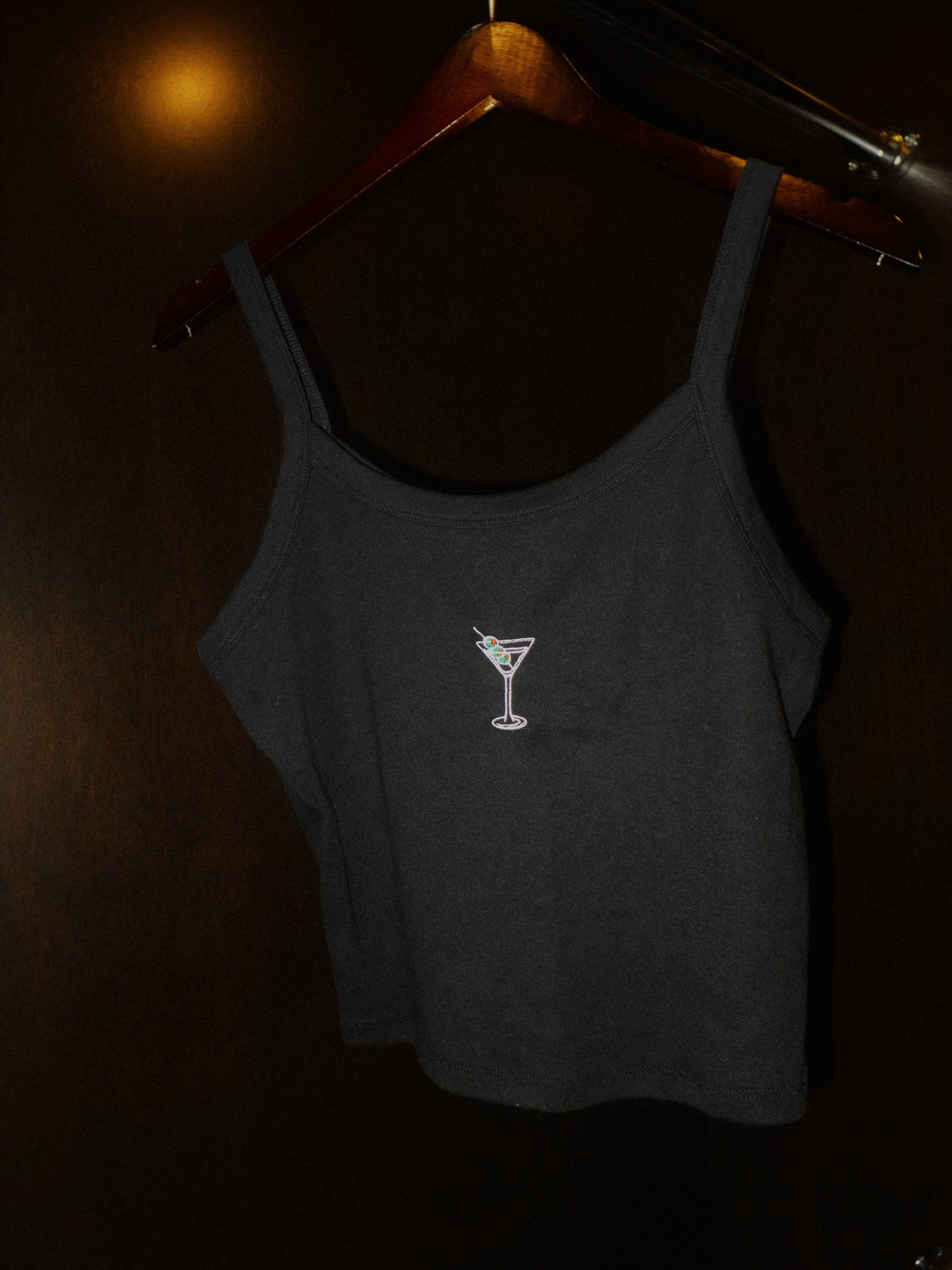 'Martini' Ribbed Tank - Smoke