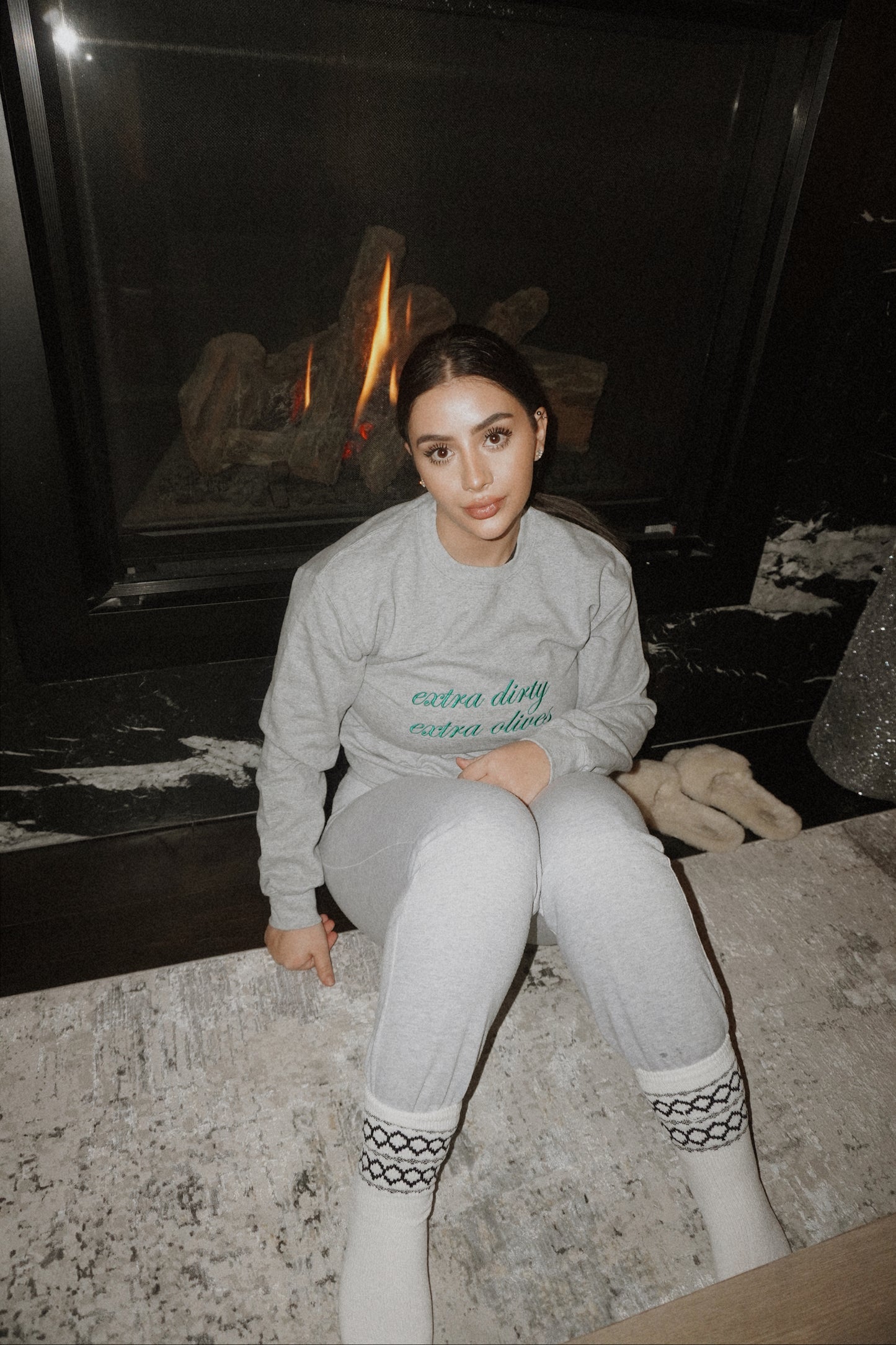 'Extra Dirty, Extra Olives'™ Sport Crew - Heather Grey
