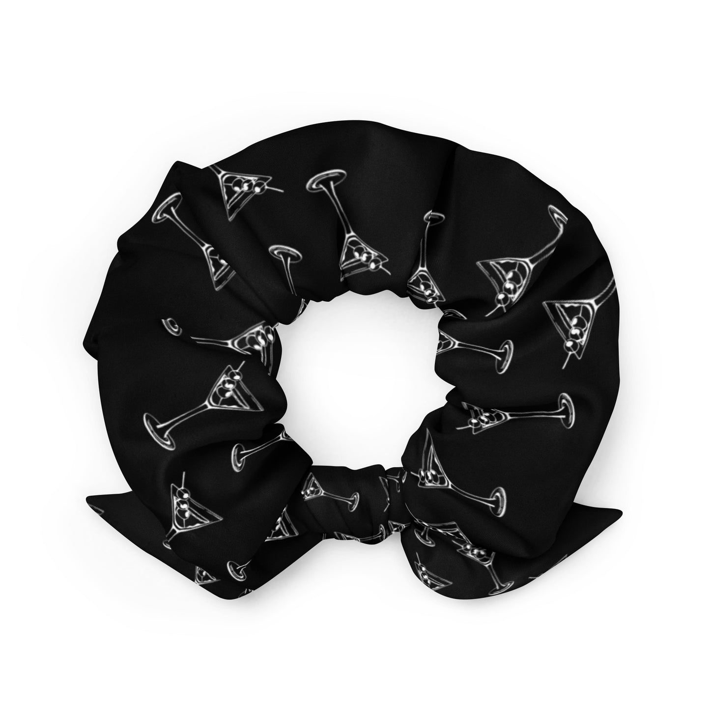 Martini Bow Scrunchie - Noir
