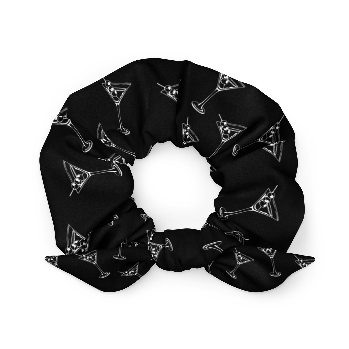 Martini Bow Scrunchie - Noir