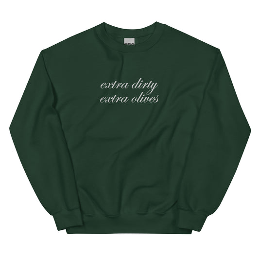 'Extra Dirty, Extra Olives®' Sport Crew - Polo Green