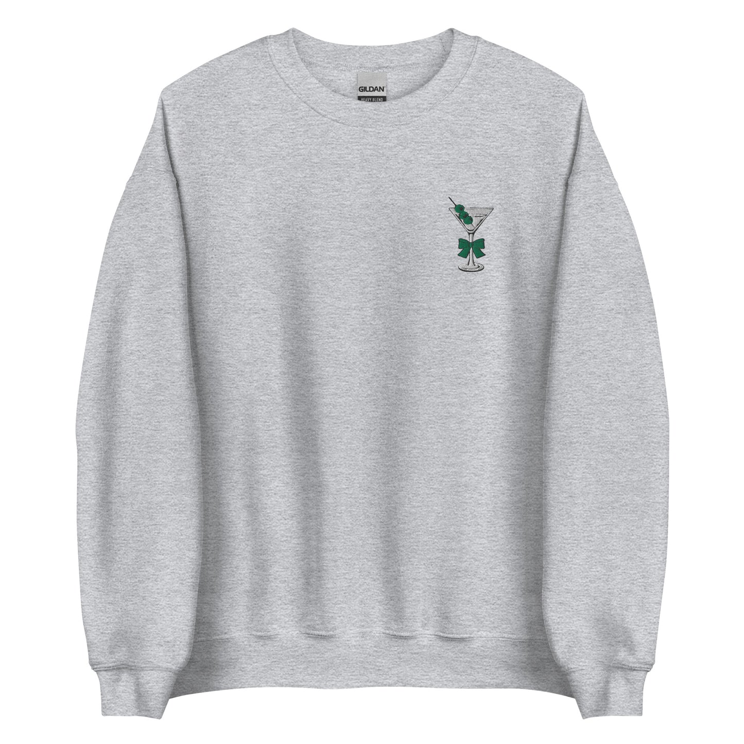 Kirty's Holiday Martini Sport Crew - Heather Grey / Evergreen