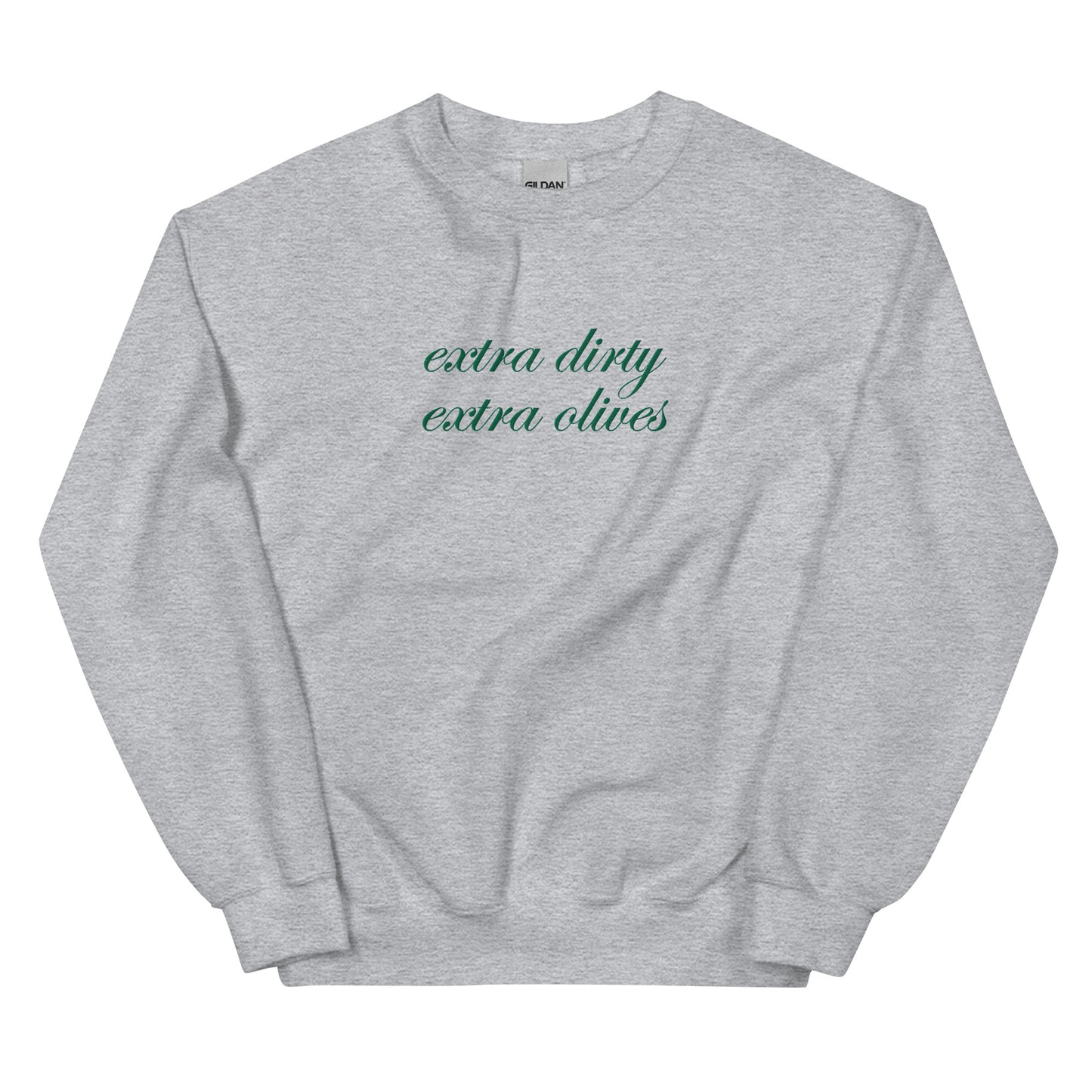 'Extra Dirty, Extra Olives'™ Sport Crew - Heather Grey