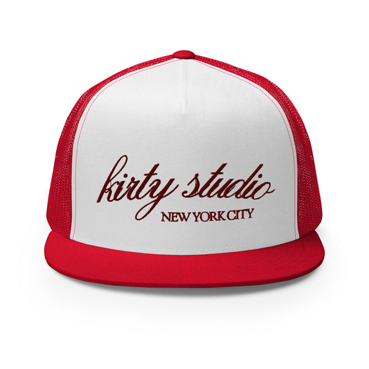 'Kirty Studio' Trucker Hat - Red Rose