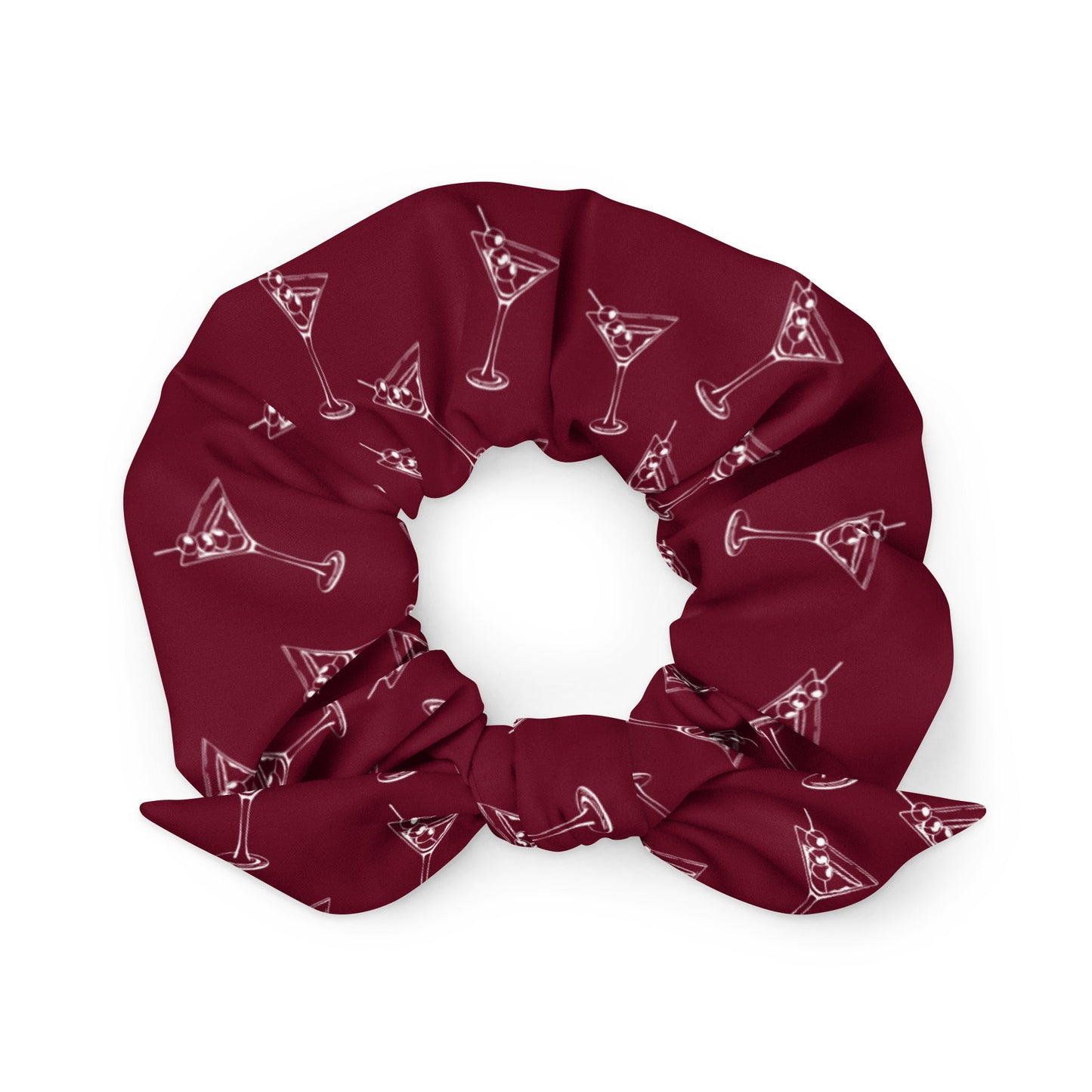 Martini Bow Scrunchie - Cherry Cola