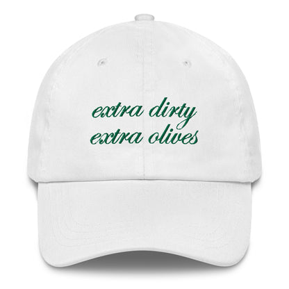 'Extra Dirty, Extra Olives'™ Dad Hat - White