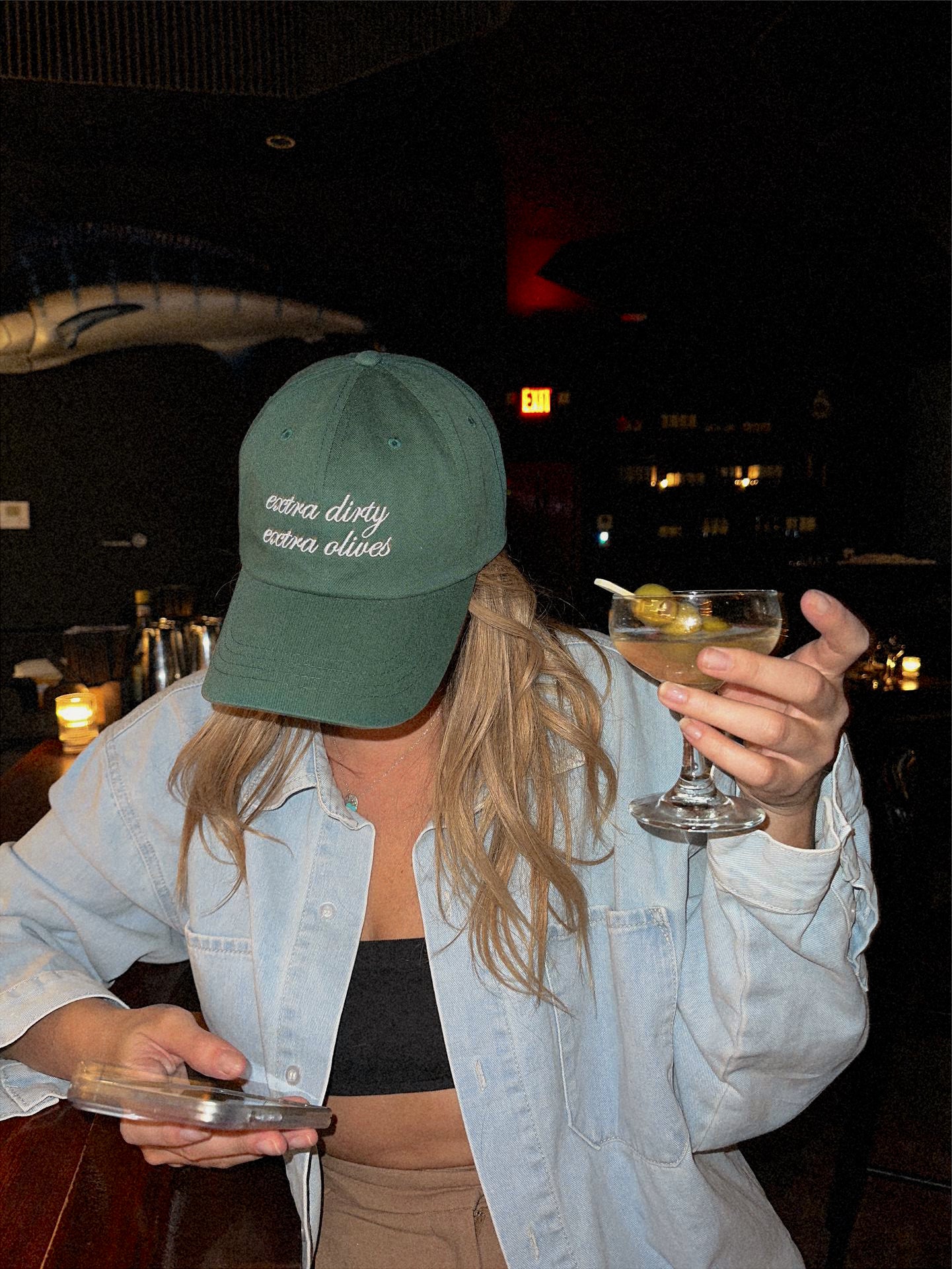 Olive Dad Hat with LV Patch