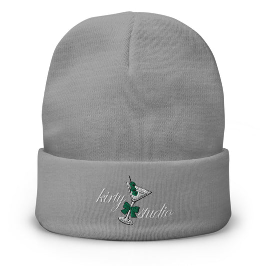 Kirty's Holiday Martini Woven Beanie - Evergreen
