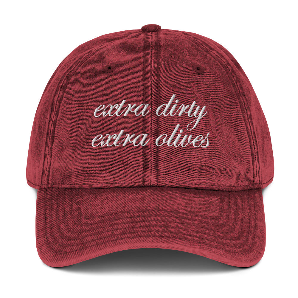 'Extra Dirty, Extra Olives'™ Dad Hat - Cherry