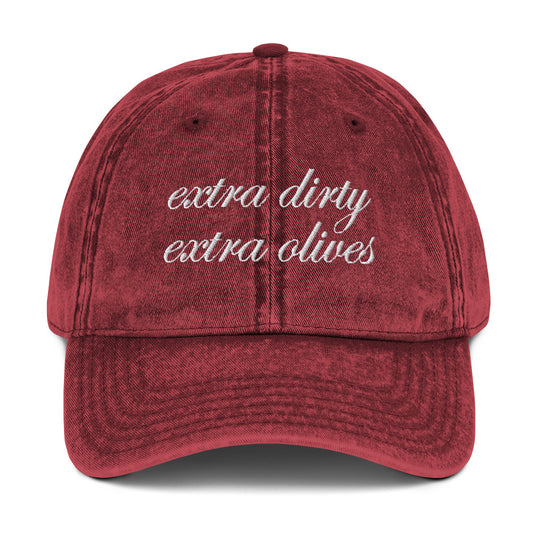 'Extra Dirty, Extra Olives'™ Dad Hat - Cherry