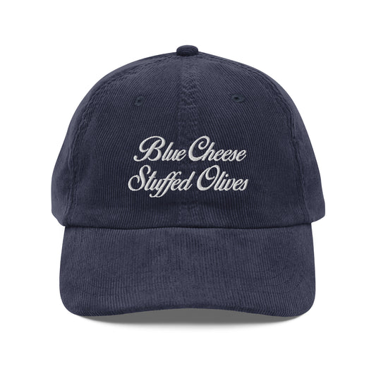 'Blue Cheese Stuffed Olives' Corduroy Hat - Indigo